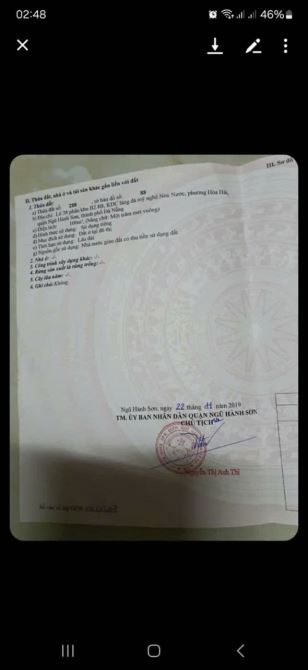 Bán lô HOÀNG BÌNH CHÍNH (đường 7m5) hướng Đông. DT 100m2 giá 5ty250 có bót