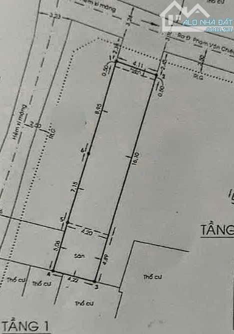 DT KHỦNG ( 4*22M ) NỞ HẬU - HXH THÔNG - TRỆT, LẦU, ST - Phạm Văn Chiêu P.9 - GIÁ 6,5 TỶ