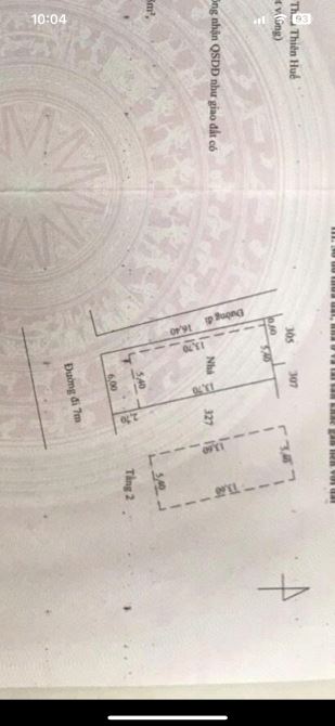 Bán nhà 2 tầng 2 mặt tiền đường Nguyễn Hữu Cảnh,Phường Thuỷ Dương,Thành Phố Huế