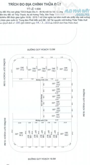 BÁN 177.4m2 Đất 2 mặt tiền tại KQH Hoàng Quốc Việt, sau lưng Toà án nhân dân Thành phố Huế