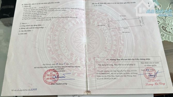 Bán lô đất 70,9m2 tại tdp Trung Nghĩa, Hợp Đức, Đồ Sơn, Hải Phòng