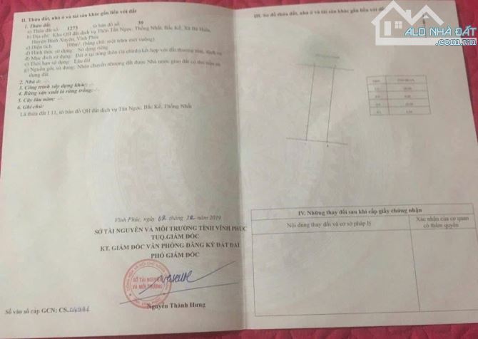CC gửi bán đất phân lô Tân Ngọc