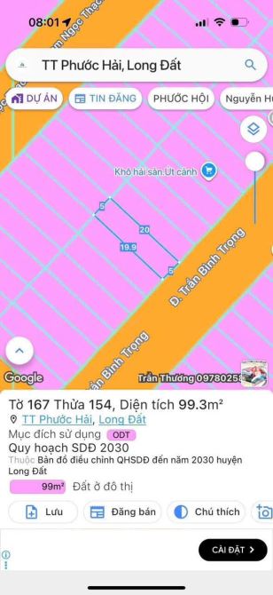 Bán Đất TĐC Phước Hải , Đường Trần Bình Trọng , Xã Phước Hải -HCM - 1