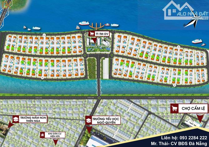 CẦN BÁN LÔ GÓC 2MT VIEW SÔNG KHU BIỆT THỰ ĐẢO NỔI- KHUÊ TRUNG- CẨM LỆ . GIÁ RẺ NHẤT TRƯỜNG
