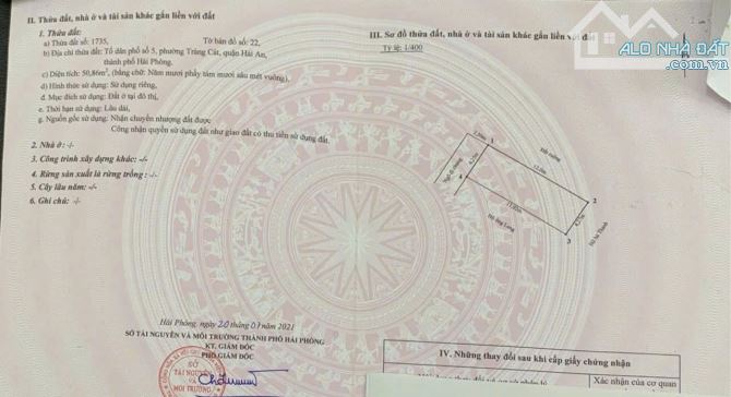 Bán đất ngõ 23 Cát Khê – Tràng Cát dt 50,86m2 ngõ rộng 2,5m giá chỉ 1 Tỷ550tr. - 2