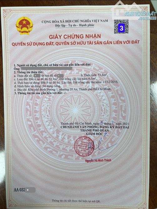 Bán đất 4.3x12.3m, hẻm Nguyễn Tri Phương p. An Bình gần chợ Dĩ An 2 - 2