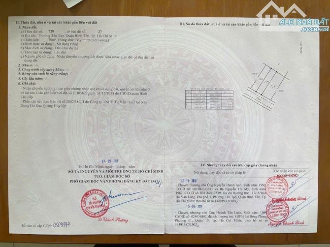 BÁN LÔ ĐẤT VUÔNG 4x18 TỈNH LỘ 10 TÂN TẠO BÌNH TÂN HXH GIÁ 3,65 TL - 3