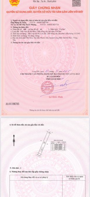 Xã Phước Hải- TP Hồ Chí Minh  Lô Đất Nghỉ Dưỡng- Đầu Tư Cực Đẹp Diện tích: 16x68 ( 1123m2- - 4