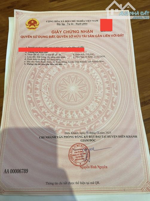 Bán đất Diên Xuân giá rẻ full thổ cư gần bên chợ Đất Sét - 4