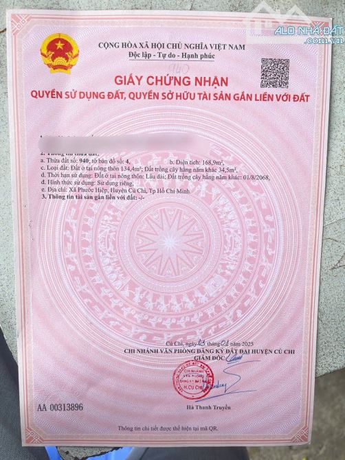 169m2 đất thổ cư Phước Hiệp giá chỉ 1 tỷ 2, SHR - 5