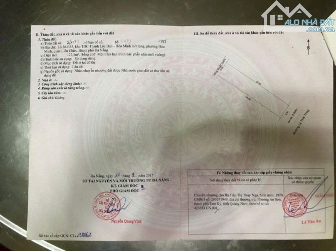 Cặp đất đường 15m Lý Thái Tông thông biển Liên chiểu