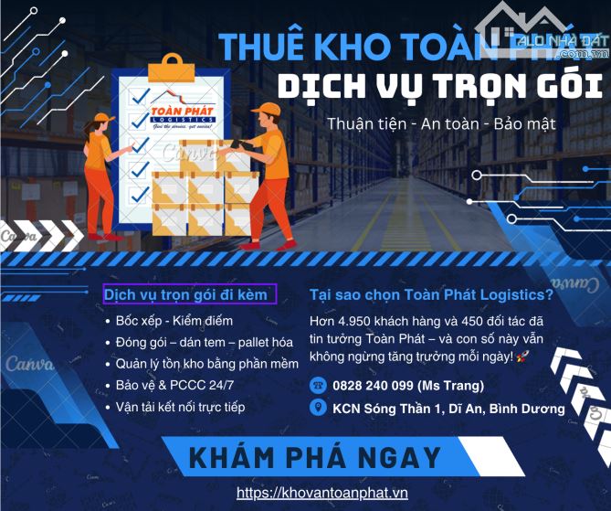 CHO THUÊ KHO RỘNG RÃI - THOÁNG MÁT TẠI DĨ AN