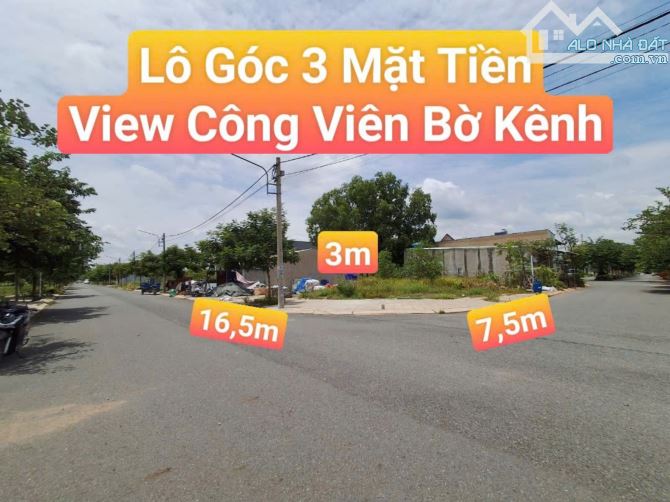 HIẾM, Nền Góc 2 mặt tiền đường, View công viên Cây Xanh bờ Kênh