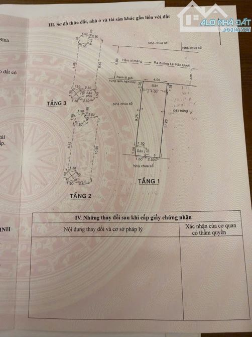BÁN NHÀ HẺM XE HƠI 441 LÊ VĂN QUỚI P. BÌNH TRỊ ĐÔNG 52M2 - 4X13 - 4PN GIÁ 5,95 TỶ TL - 11