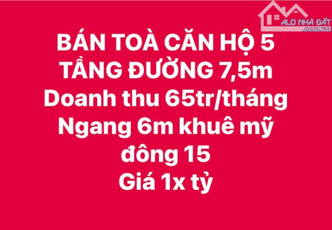 🌟 BÁN TÒA CĂN HỘ 5 TẦNG – KHUÊ MỸ ĐÔNG, ĐƯỜNG 7M5 – DOANH THU 65TR/THÁNG 🌟 - 1