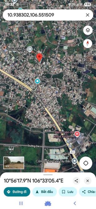 BÁN GẤP ĐẤT 216 M² GIÁ 660TR MT NGUYỄN THỊ LẮNG TÂN PHÚ TRUNG CỦ CHI - 1