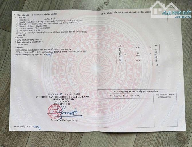 Cần bán nhanh trong tuần lô 78 thôn núi sáo xã mỹ lương Chương Mỹ Hà Nội đất đẹp - 1