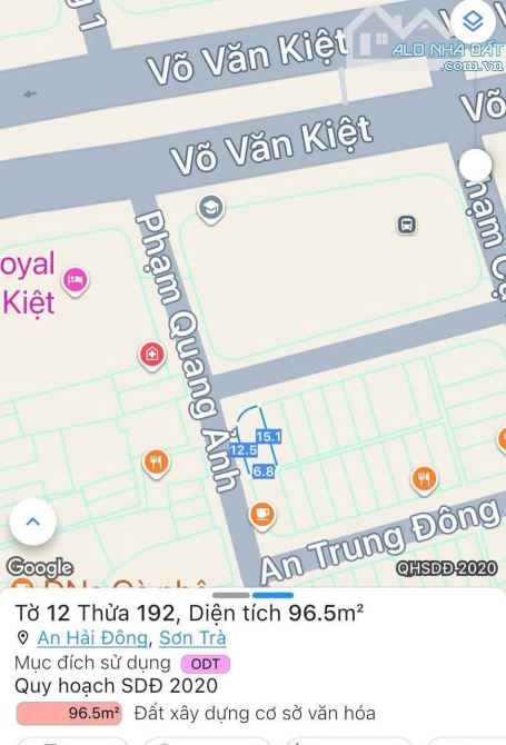 Bán lô góc 2MT đường Phạm Quang Ảnh- Sát Võ Văn Kiệt, gần cầu rồng - Đà nẵng - 1