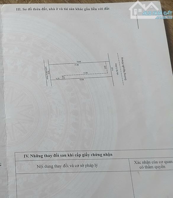 Bán đất đường Nguyễn Khang, dt:95m2(5x19m) hướng đông, gần Hà Huy Tập