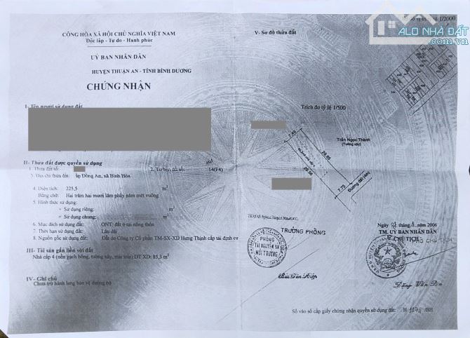 đất tặng nhà cấp 4 và 10 phòng trọ 225,5m2 7ty441 TL , cách đường Bình Hòa 24 chỉ 30m - 1