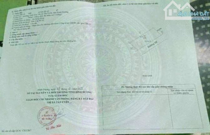 Bán lô góc 11×29.5m, hẻm thông ĐT.747A p. Thái Hòa, Tp.Tân Uyên gần Tổ hợp FPT - 1