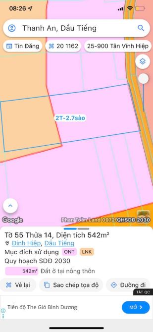 BÁN LÔ ĐẤT THANH AN DẦU TIẾNG GIÁ RẺ - 1