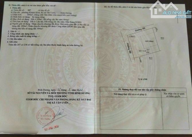 chủ gởi lô đất 2 mt khánh bình tân uyên bình dương - 1