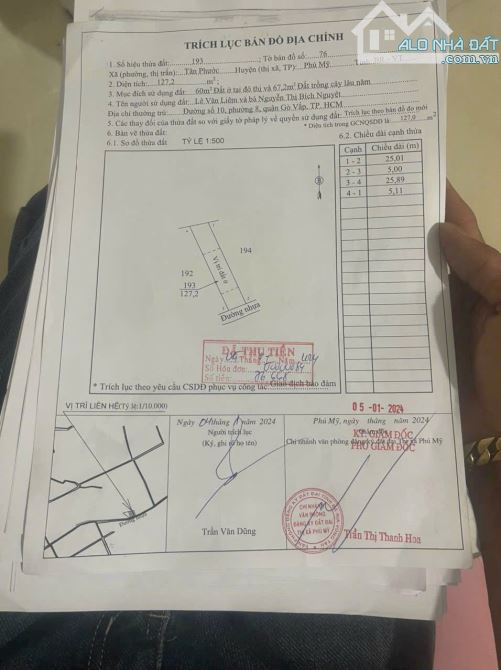 Chủ gửi bán lô 5x25tc 60m tân phước , tp hồ chí minh - 2