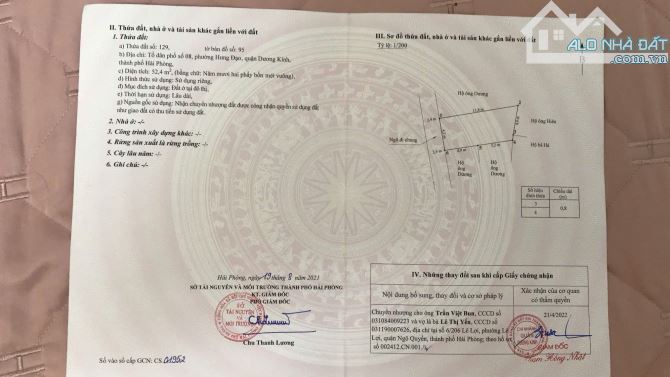 Bán lô đất 52m2 Phương Lung, Hưng Đạo, Ngay cạnh khu công nghiệp Hưng Đạo - 2