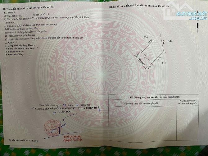 Bán lô đất Quảng Phú; Thành phố Huế - 2