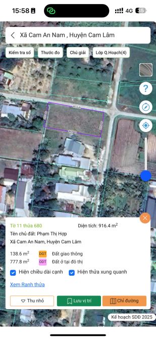 Bán đất tại Cam An Nam, Cam Lâm, Khánh Hòa giá cực chất 13,7 tỷ(15tr/m) tổng diện tích 914 - 3