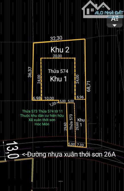 BÁN Đất Mặt Tiền Đường Xuân thới Sơn 26A Hóc Môn - 3