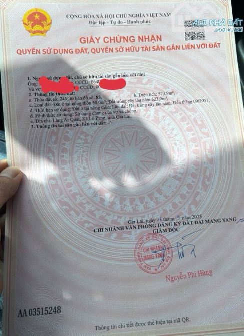 Cần bán lô đất mặt tiền đường liên xã quy hoạch 30m - 3
