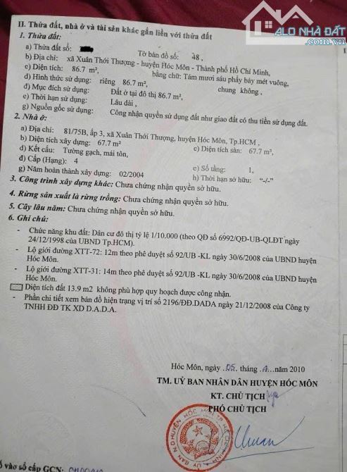 CHÍNH CHỦ GỞI BÁN NHÀ C4 GÁC LỬNG ẤP 3 XUÂN THỚI THƯỢNG HM . - 4
