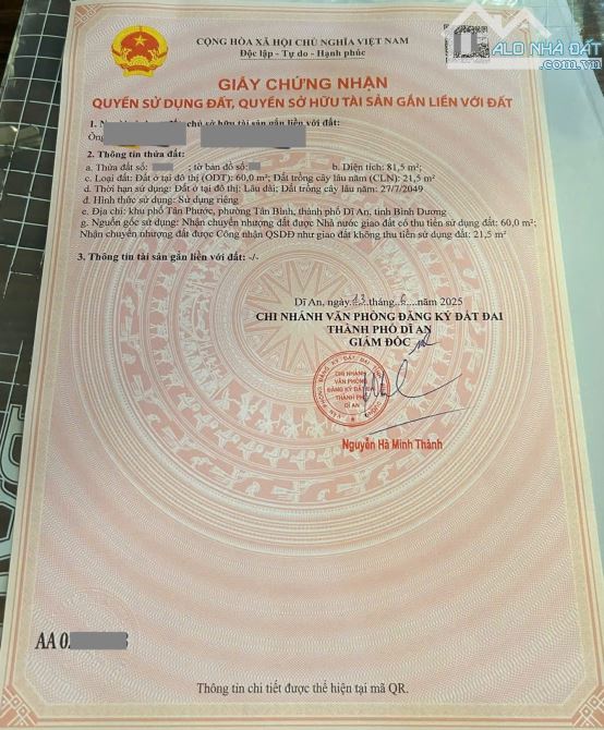 đất 81,5m2 2ty330 TL cách đường Chùa Tân Long 30m, P.Tân Bình Tp.Dĩ An - 4