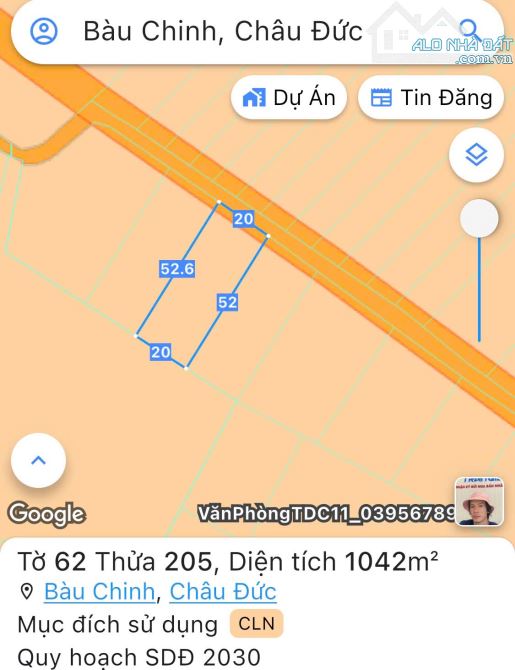 Bán lô đất đường xe hơi Láng Lớn - Kim Long, Bàu Chinh, Châu Đức, Vũng Tàu - TP. HCM - 1