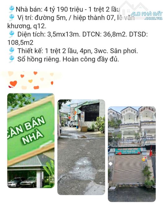 Nhà đẹp 1 trệt 2 lầu chỉ 4 tỷ xíu đây Khách ơi lê văn khương q12 - 2