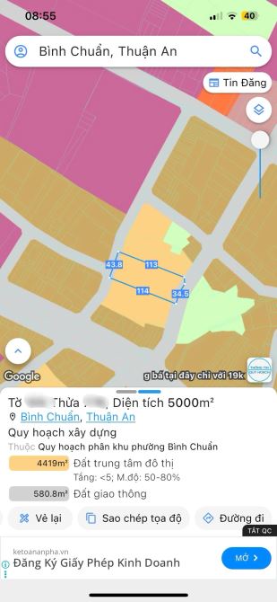 Bán Gấp  5000m² đất 2 mặt tiền Bình Chuẩn 61 & 62 trung tâm Thuận An. - 3
