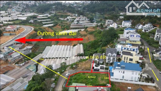 Cần bán lô đất xây biệt thự 2 mặt tiền tại An Sơn, p4, tp Đà Lạt. 423m² - 21ty