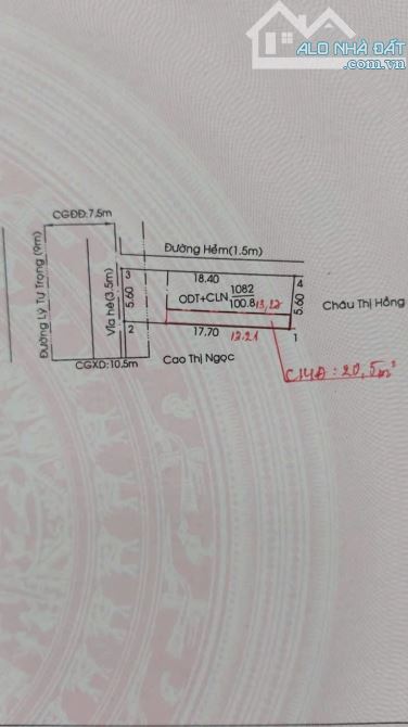 đất MẶT TIỀN Lý tự trọng phú thọ bình dương gần tiamo 101m