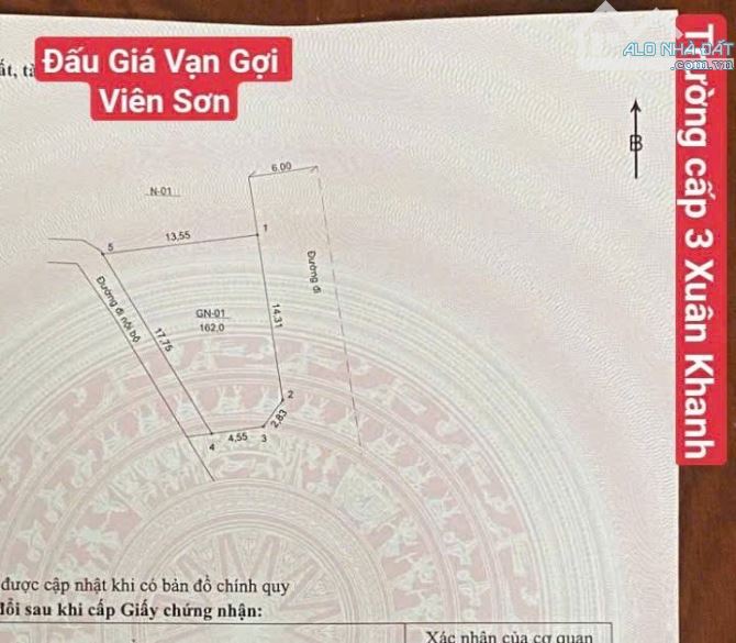 LÔ GÓC CỰC PHẨM KHU ĐẤU GIÁ VẠN GỢI HÀNG XÓM KHU ĐÔ THỊ HUD SƠN TÂY