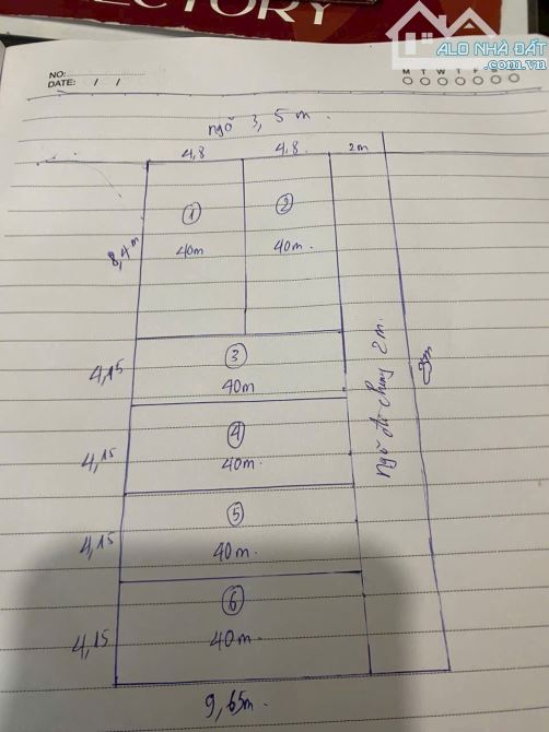 🆘🆘Hàng mới ra lò. Mua đầu tư bán hoặc xây đều hợp lý.  📍Bạt đất phân 6 lô tại 41 Hàng T