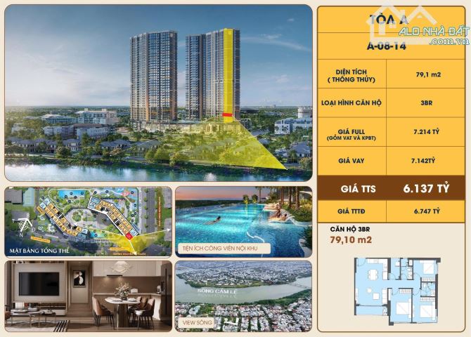 Căn Hộ 3 Phòng Ngủ Masteri Rivera Đà Nẵng – Đẳng Cấp Sống Bên Sông Hàn, Sở Hữu Lâu Dài