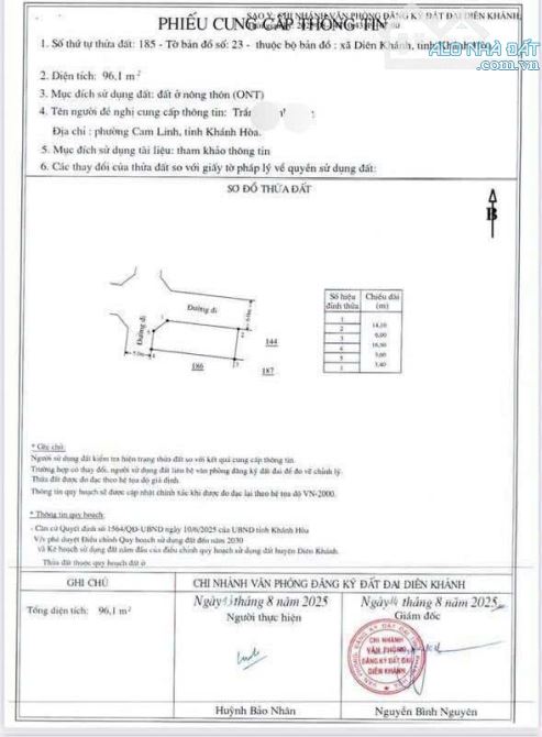 LÔ GÓC ĐẸP TT DIÊN KHÁNH ĐƯỜNG Ô TÔ,SÁT KĐT NAM SÔNG CÁI, SỔ HỒNG , GẦN CHỢ, TRƯỜNG HỌC