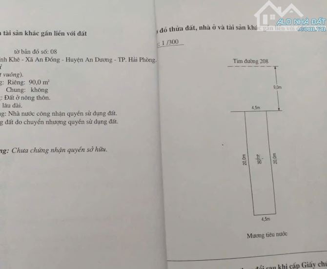 Siêu hot Bán đất tặng nhà mặt trục 208,đường An Đồng , An Dương,Hải Phòng
