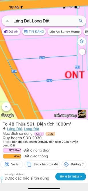 12m mặt tiền nhựa Xã Láng Dài 1000m2 cần tiềm bán nhanh 2ty4 - 1