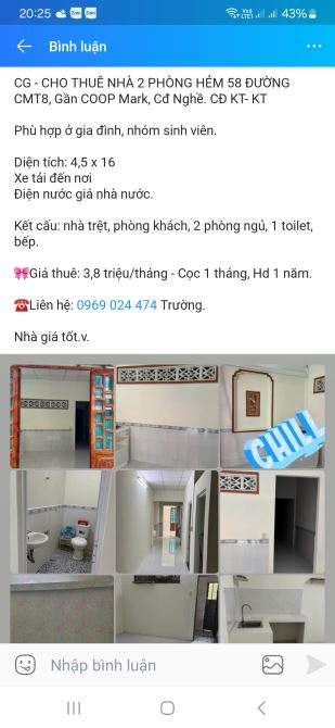 Nhà giá mềm 2 phòng gần cao đẳng KT-KT - 1