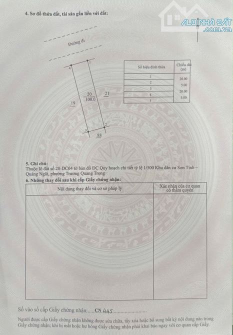 BÁN LÔ ĐẤT KHU 577 NẰM KHU TÁI ĐỊNH CƯ PHƯỜNG TRƯƠNG QUANG TRỌNG TRUNG TÂM QUẢNG NGÃI - 1