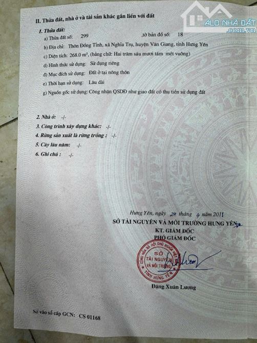 BÁN NHÀ ĐẤT BIỆT THỰ  XUÂN CẦU, NGHĨA TRỤ, VĂN GIANG, HƯNG YÊN 268m2 Giá 2x - 2
