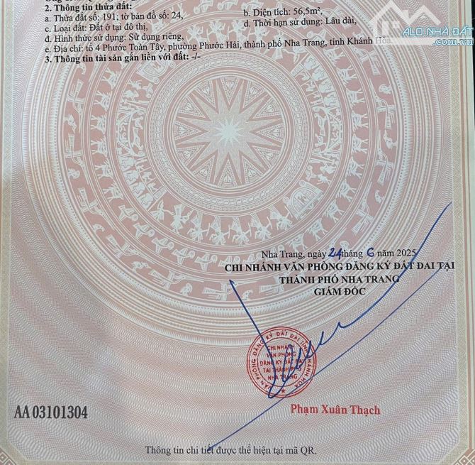 Bán lô đất ở đường Song Hào (B7) Phước Hải , Nha Trang. Giá 3 Tỷ 950tr - 2